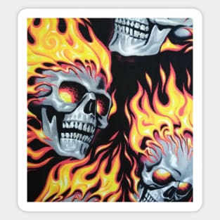 Flaming Skull Sticker